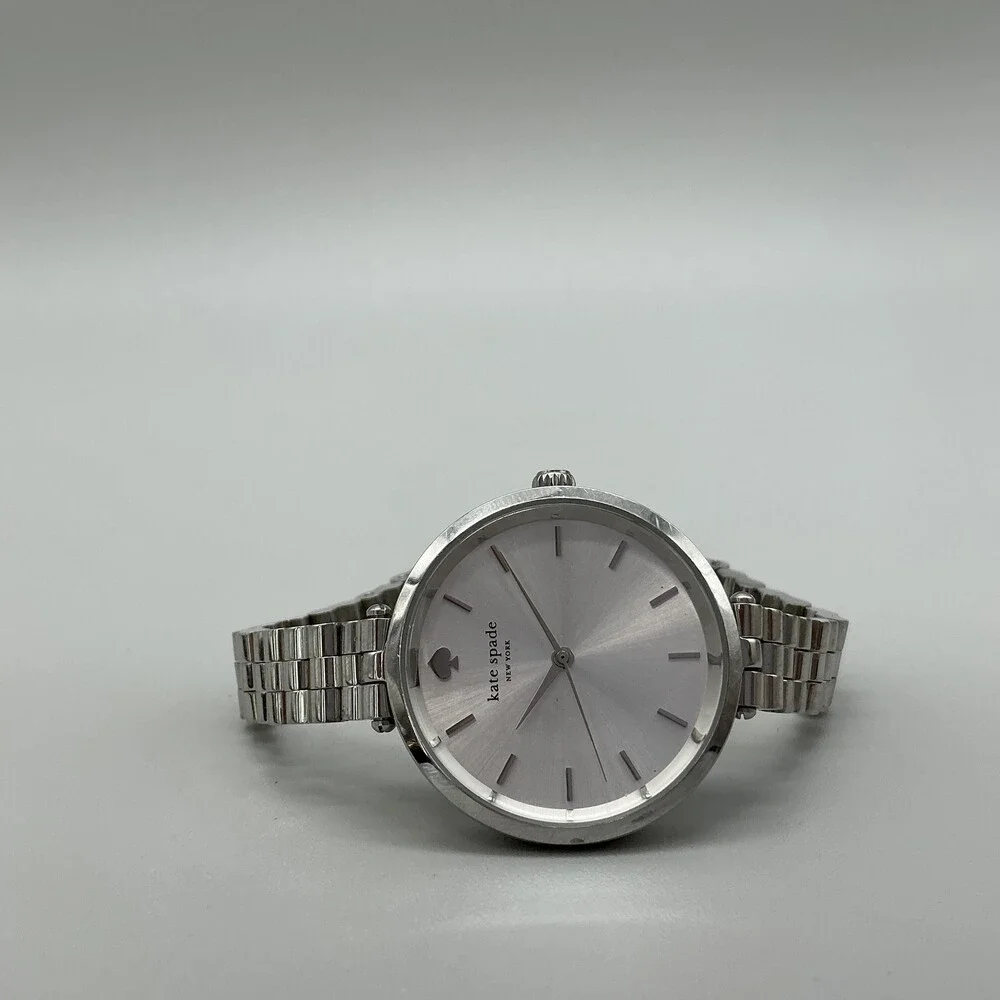 Kate Spade New York Womens Watch 34mm Silver Tone Stainless New Battery 6.25